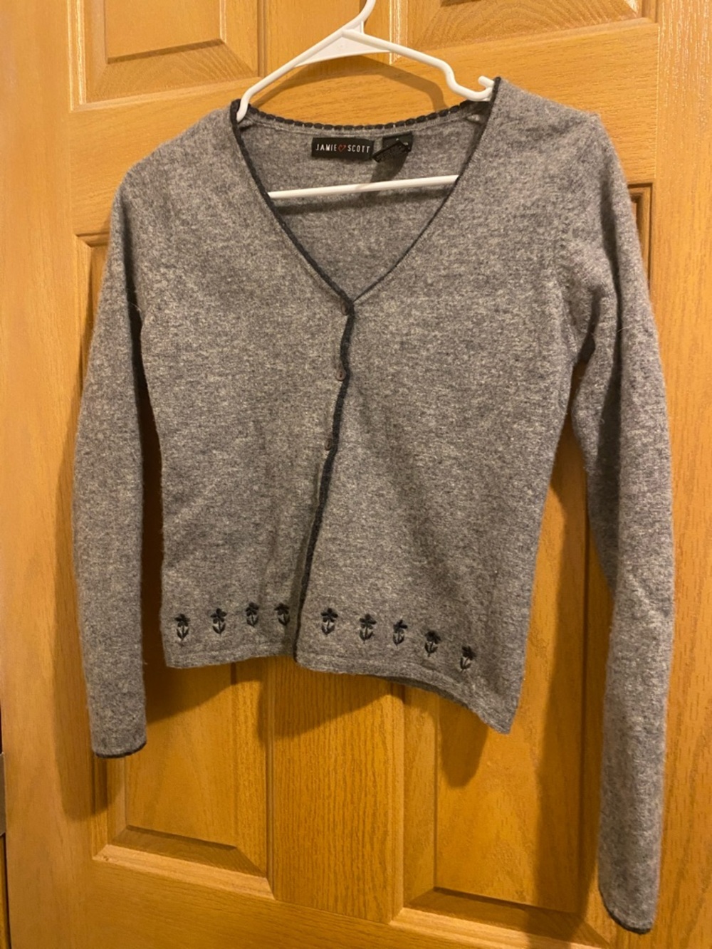 Jamie and Scott Gray V-Neck Button Cardigan Sweater
